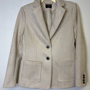 Tahari Beige Blazer with Black Buttons